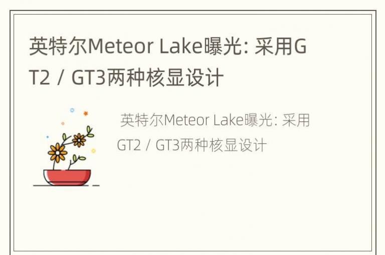 ӢضMeteor Lakeع⣺GT2 / GT3ֺ