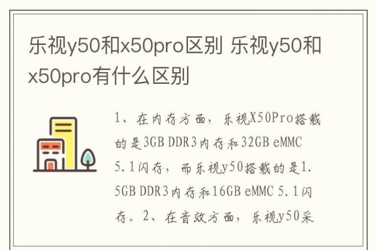 乐视y50和x50pro区别 乐视y50和x50pro有什么区别_东方软件站